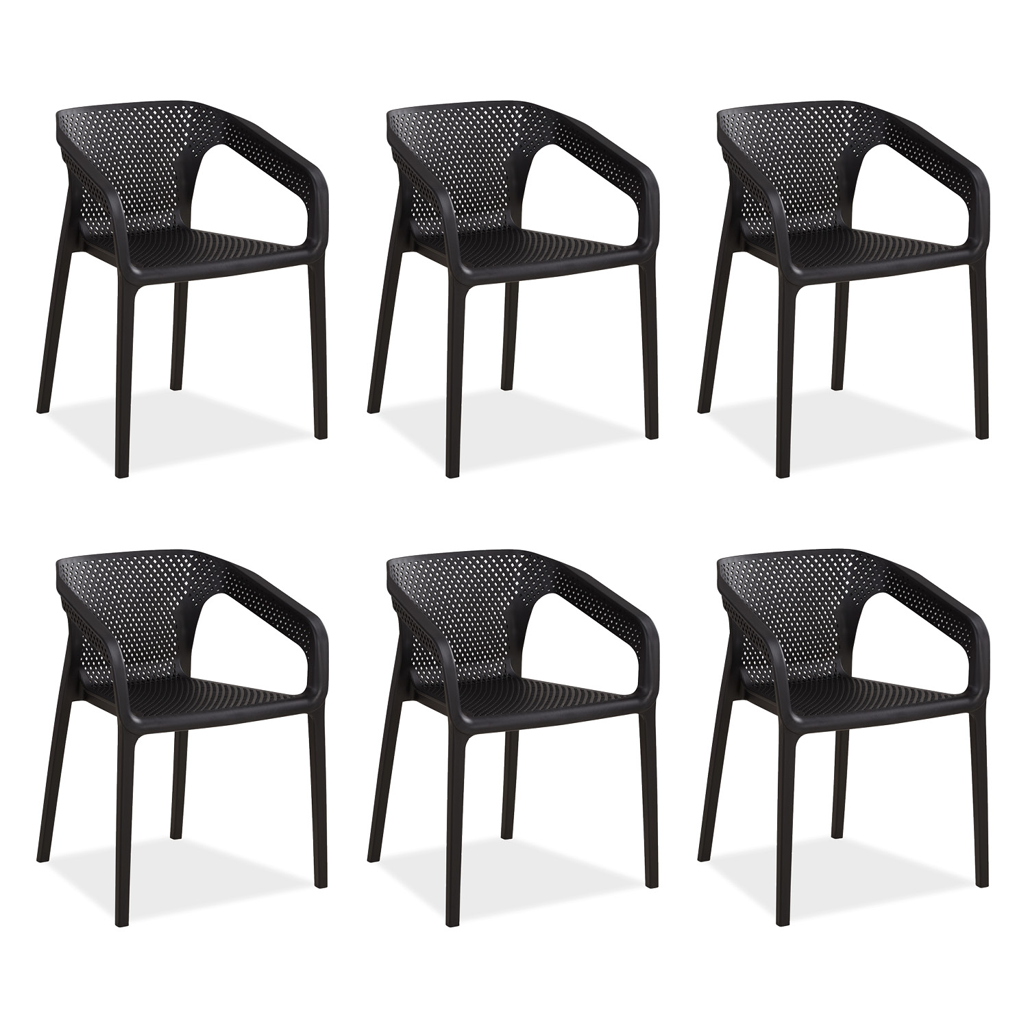Set of 6 Garden chair with armrests Camping chairs Black Outdoor chairs Plastic Egg chair Lounger chairs Stacking chairs Set of 6 Garden chair with armrests Camping chairs Black Outdoor chairs Plastic Egg chair Lounger chairs Stacking chairs
