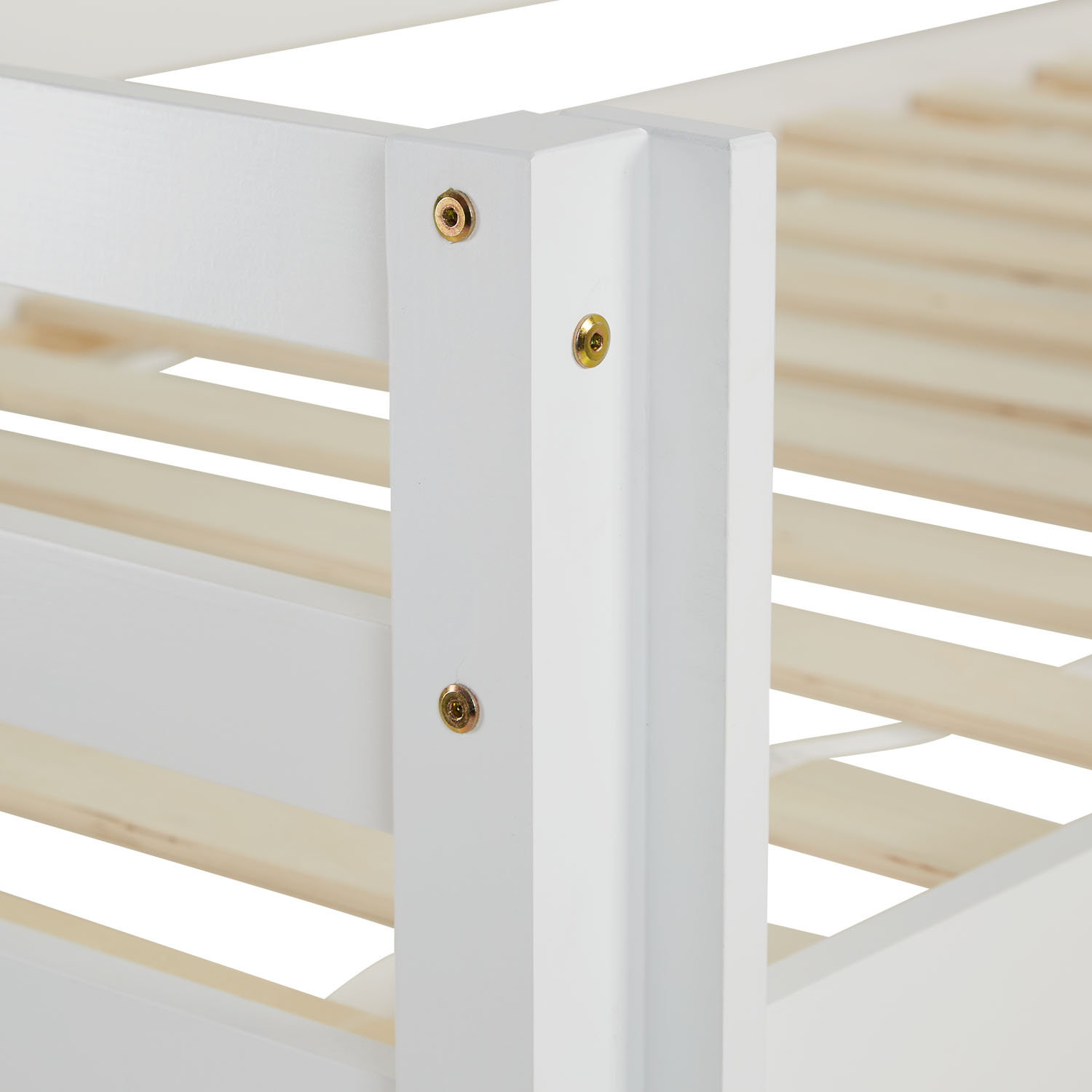 Loft Bed Kids 90x200 cm White | Slide | without Slatted Frame