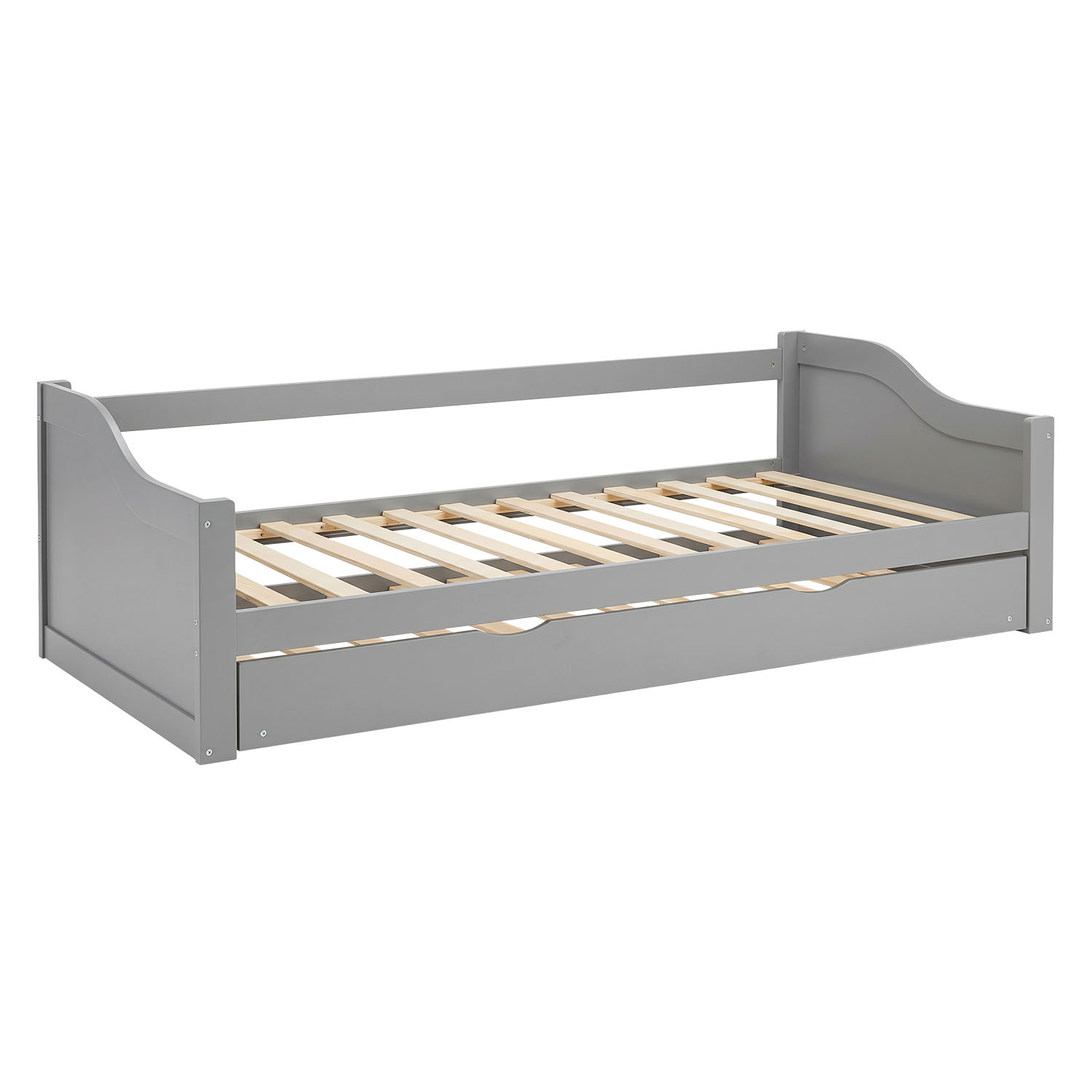 Wooden Bed 90x200 cm Gray | Extends to a Double Bed | Bunk Bed | With Slatted Base | Can Be Combined with a Duo Bed | Convertible Bed | Multifunctional Bed