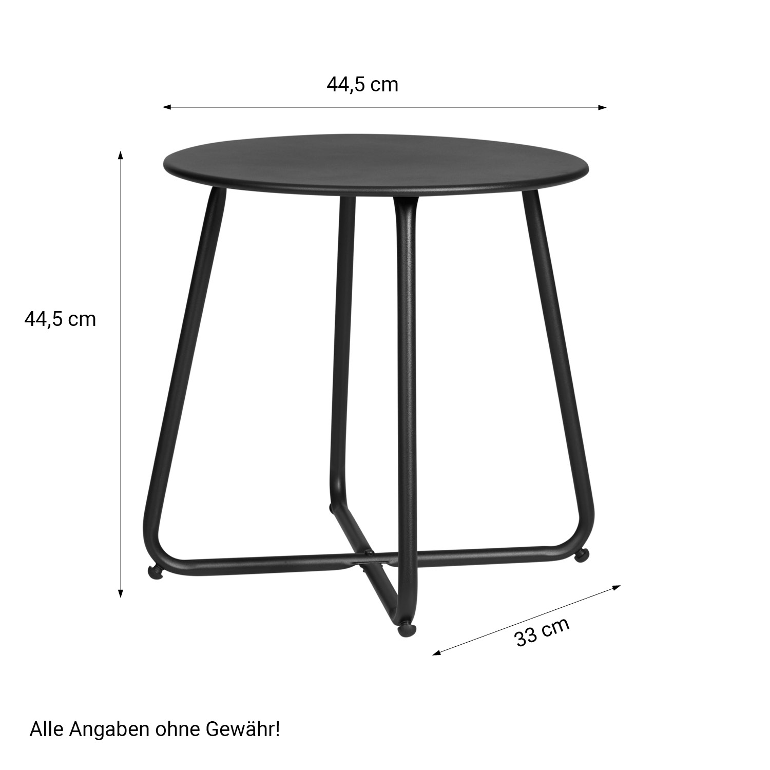 Beistelltisch Metall Rund Schwarz Indoor Outdoor|Homestyle4u