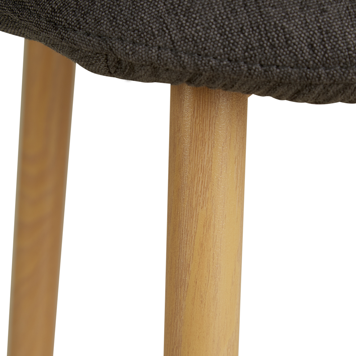 Set of 2 Upholstered Linen Chairs in Anthracite – Elegant dining chairs with rounded backs and wood-effect legs