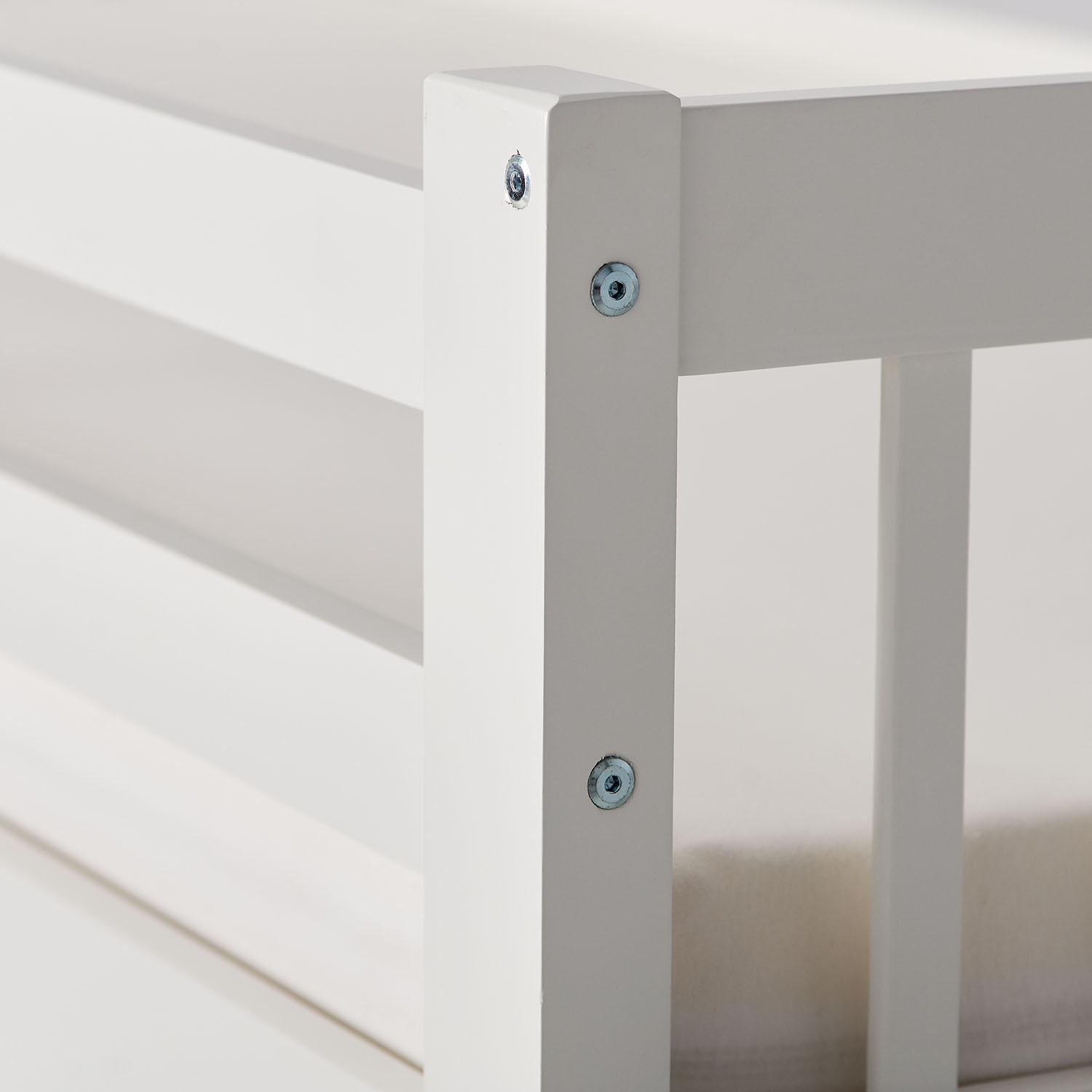 Bunk Bed 90x200 cm White | Kids Bed with Mattress | Fall Protection | Convertible | Massif pine wood