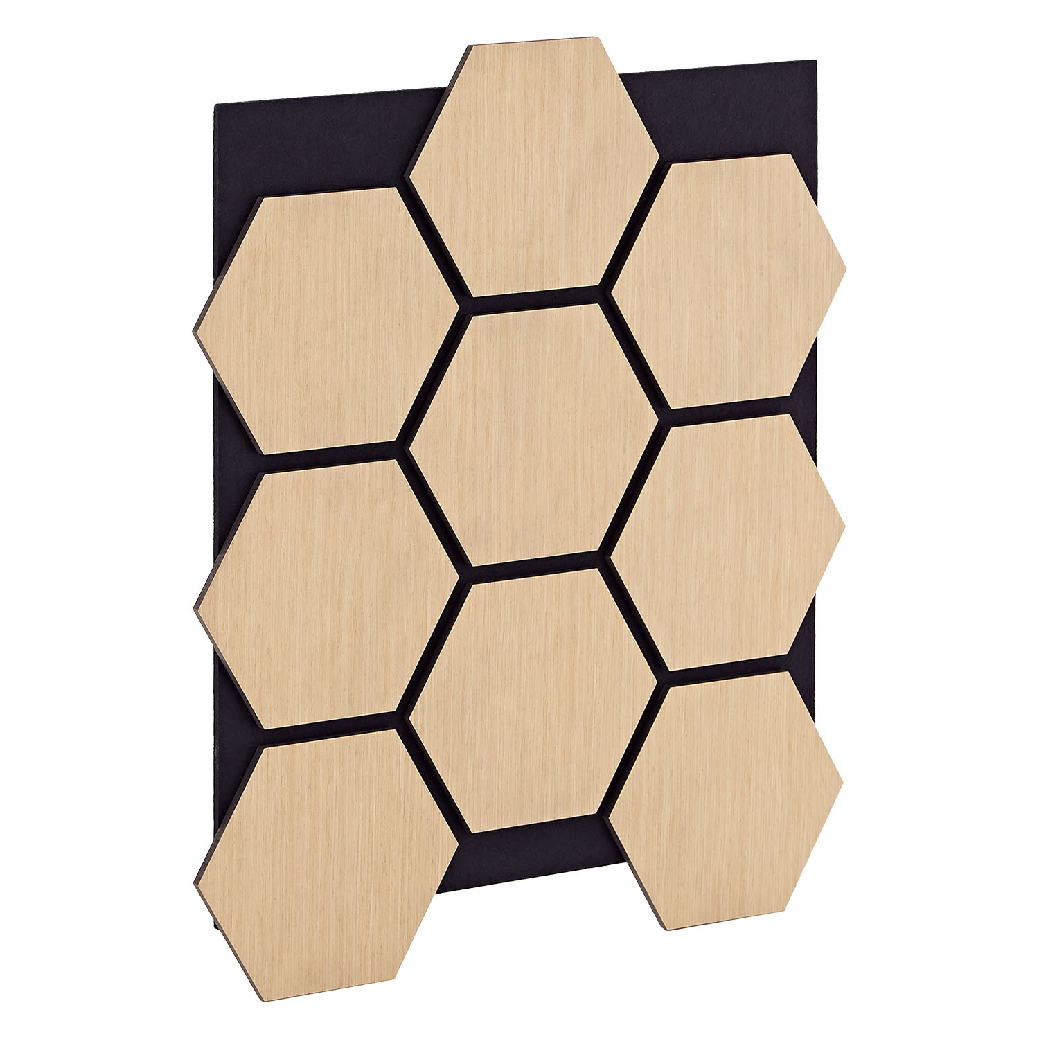 Acoustic Panels Wall Panels Hexagon Honeycomb 76 x 62 cm Natural Oak | Wood | 4-piece Set | 3D