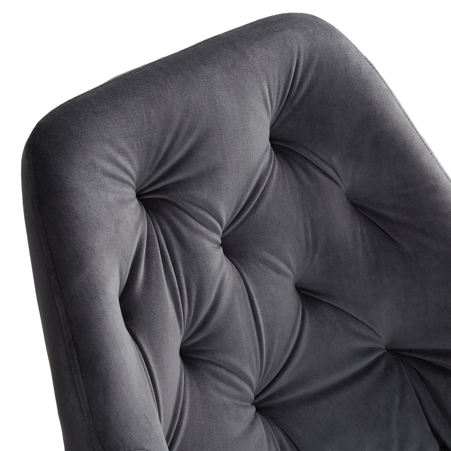 Upholstered Chair Velvet Grey | Set of 4 | with Armrests | Kitchen Dining Room Office