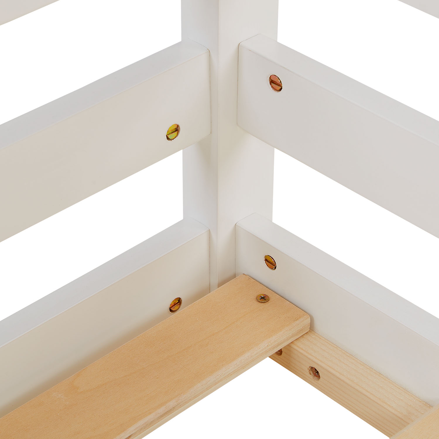 Children's Bed 90x200 cm White | House Bed with Fall Protection | Montessori | Single Bed | with Slatted Frame | Wood