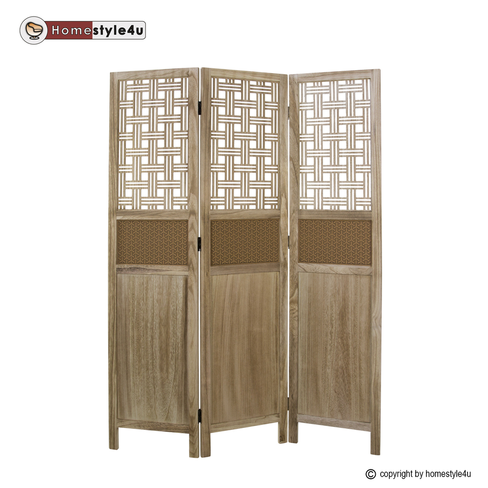 Paravent Natural Cork Decorations | 3-panel | Wood | Room Divider Partition Privacy Screen