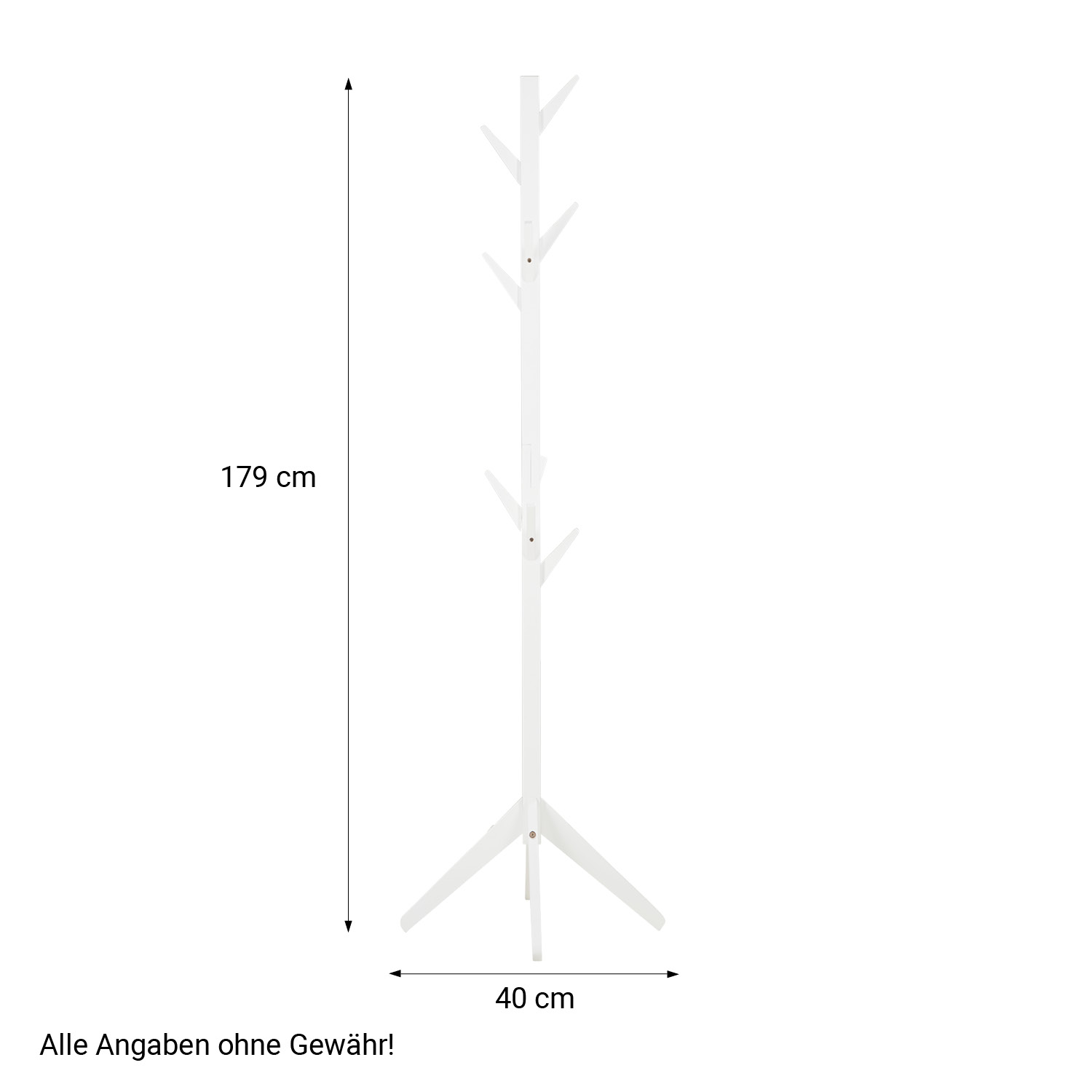 Coat stand 10 hooks white wooden wardrobe clothes rack garment rack clothing rack