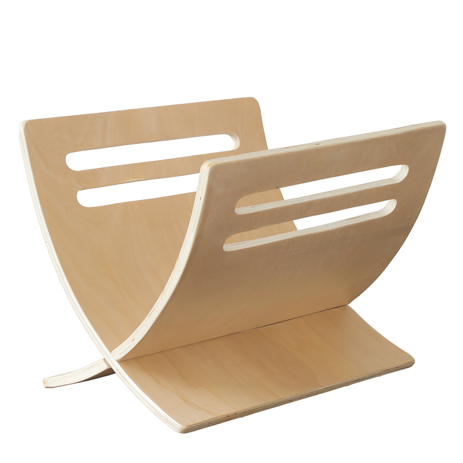 Newspaper Rack White Natural Brown Magazine Holder