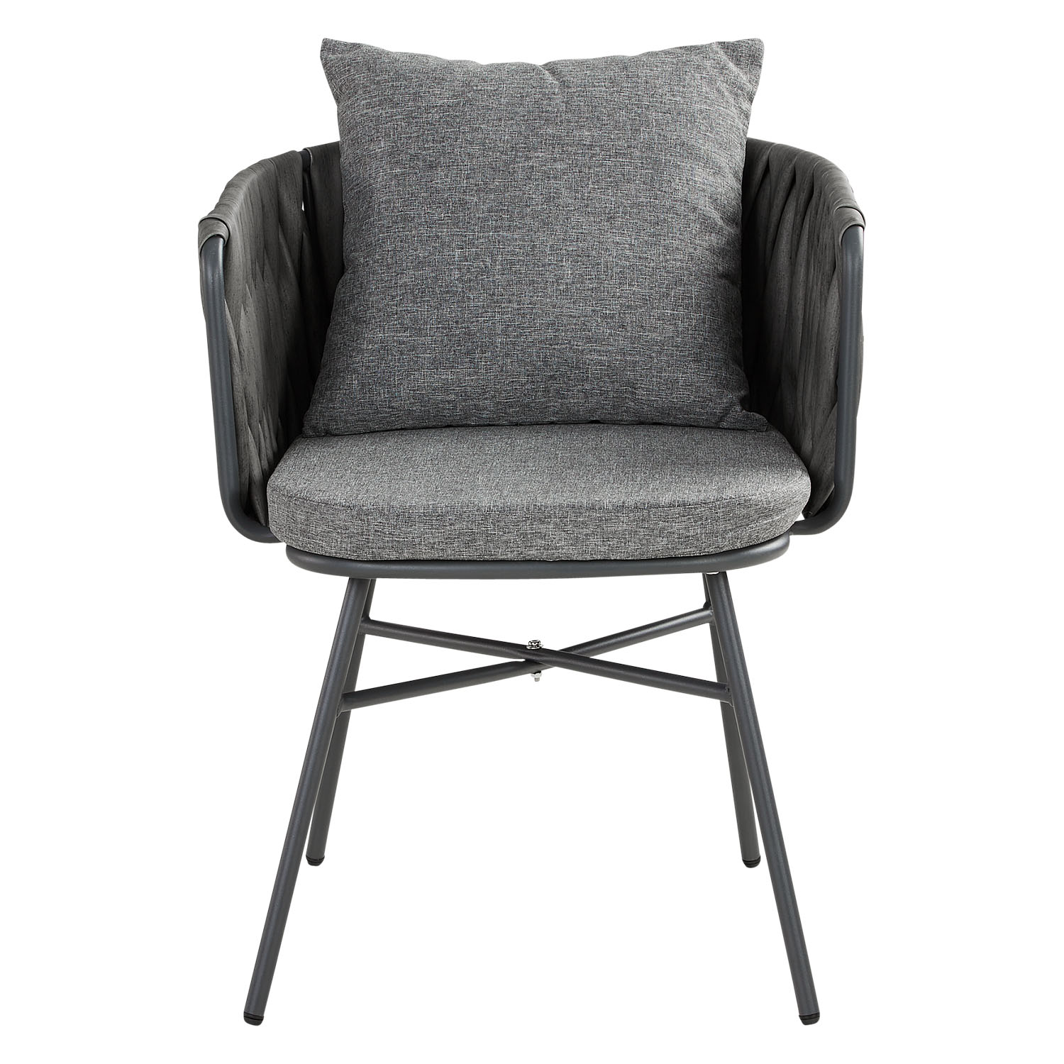 Garden furniture set Garden table and 2 chairs Bistro set Rattan Grey Outdoor table and chairs Lounge chair Patio set