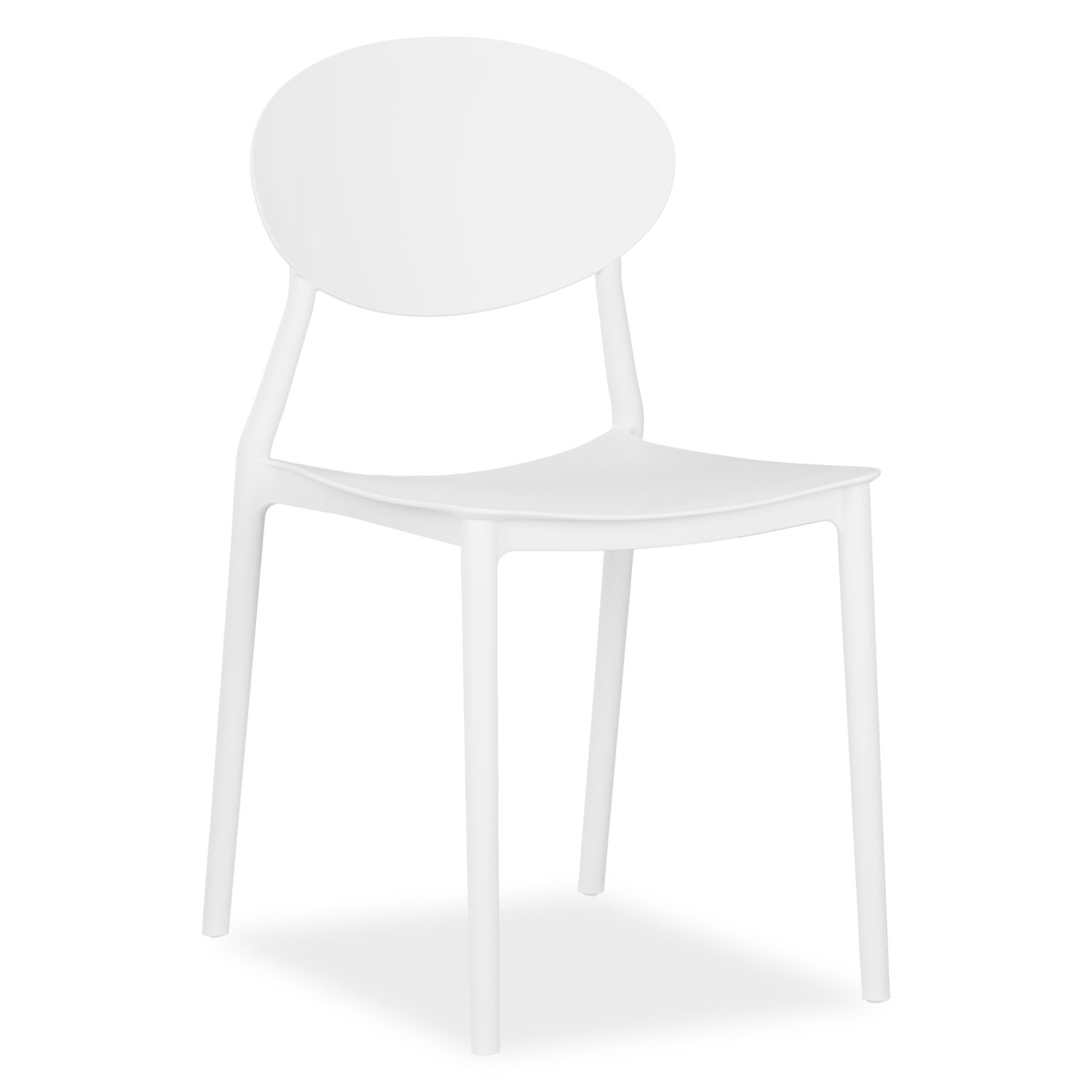 Garden chair Set of 4 Camping chairs White Outdoor chairs Plastic Stacking chairs Kitchen chairs