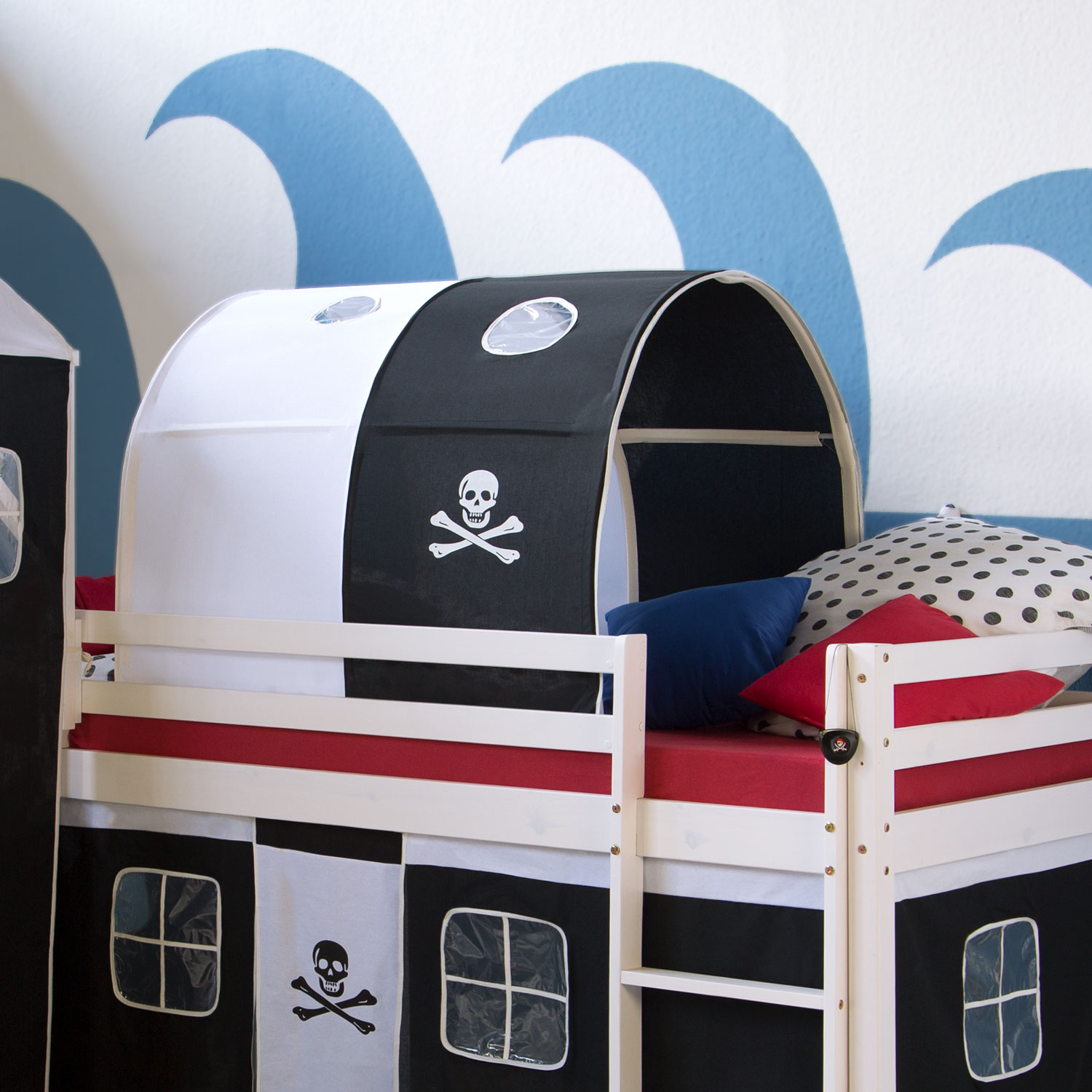 Childrens Bed Tunnel Bed Tent Bunk Bed Cabin Bed accessories black