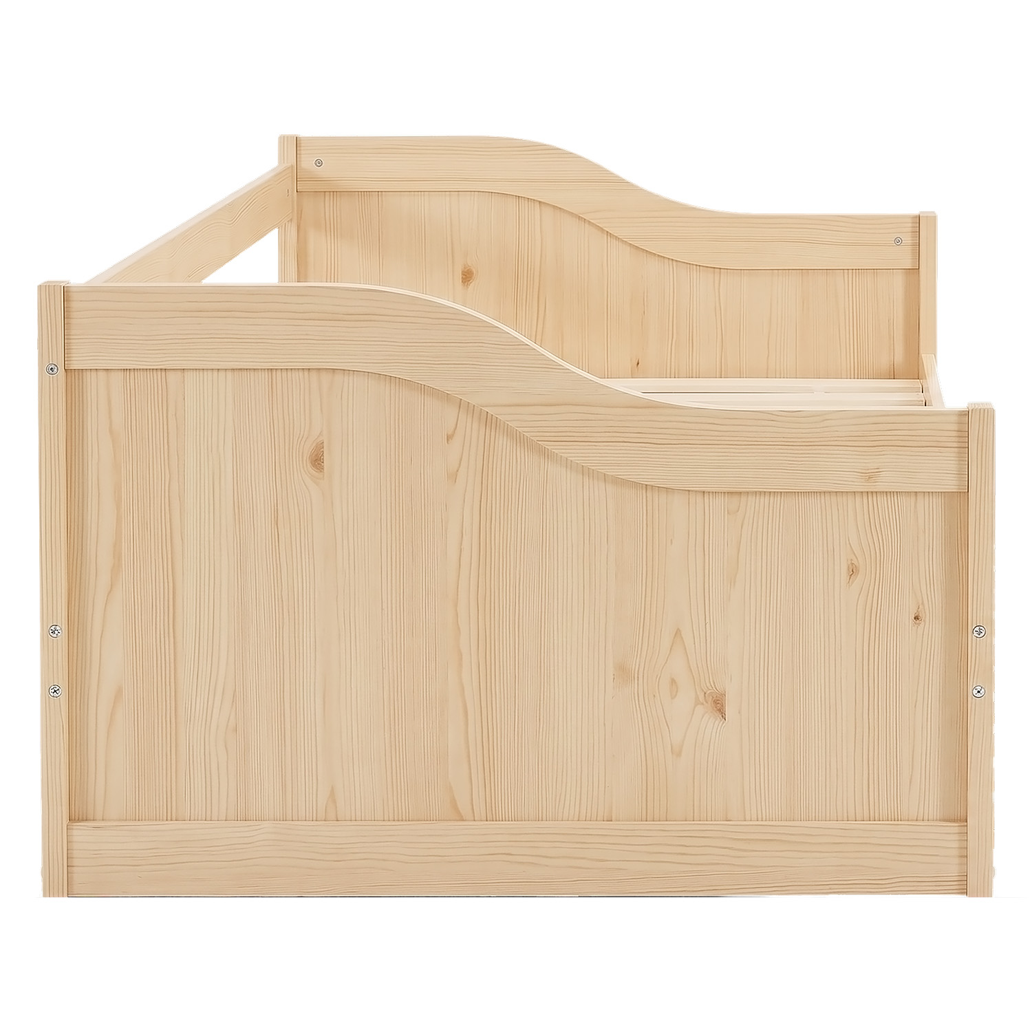 Wood Bed 90x200 cm Natural | Extendable to Double Bed | Cabin Bed | with Slatted Frame | Kids Youth Guest Bedroom
