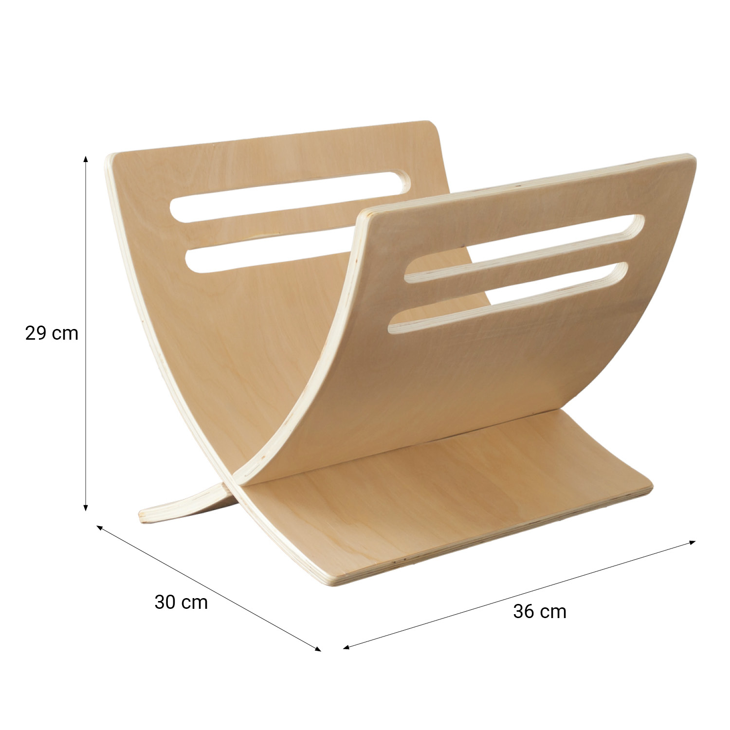 Newspaper Rack White Natural Brown Magazine Holder