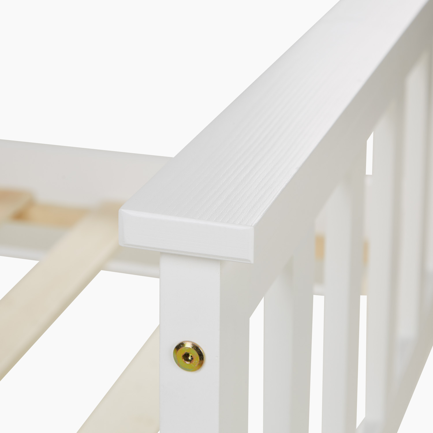 Wood Bed 90x200 cm White | Single Bed | with Slatted Frame | Kids Youth Guest Bedroom