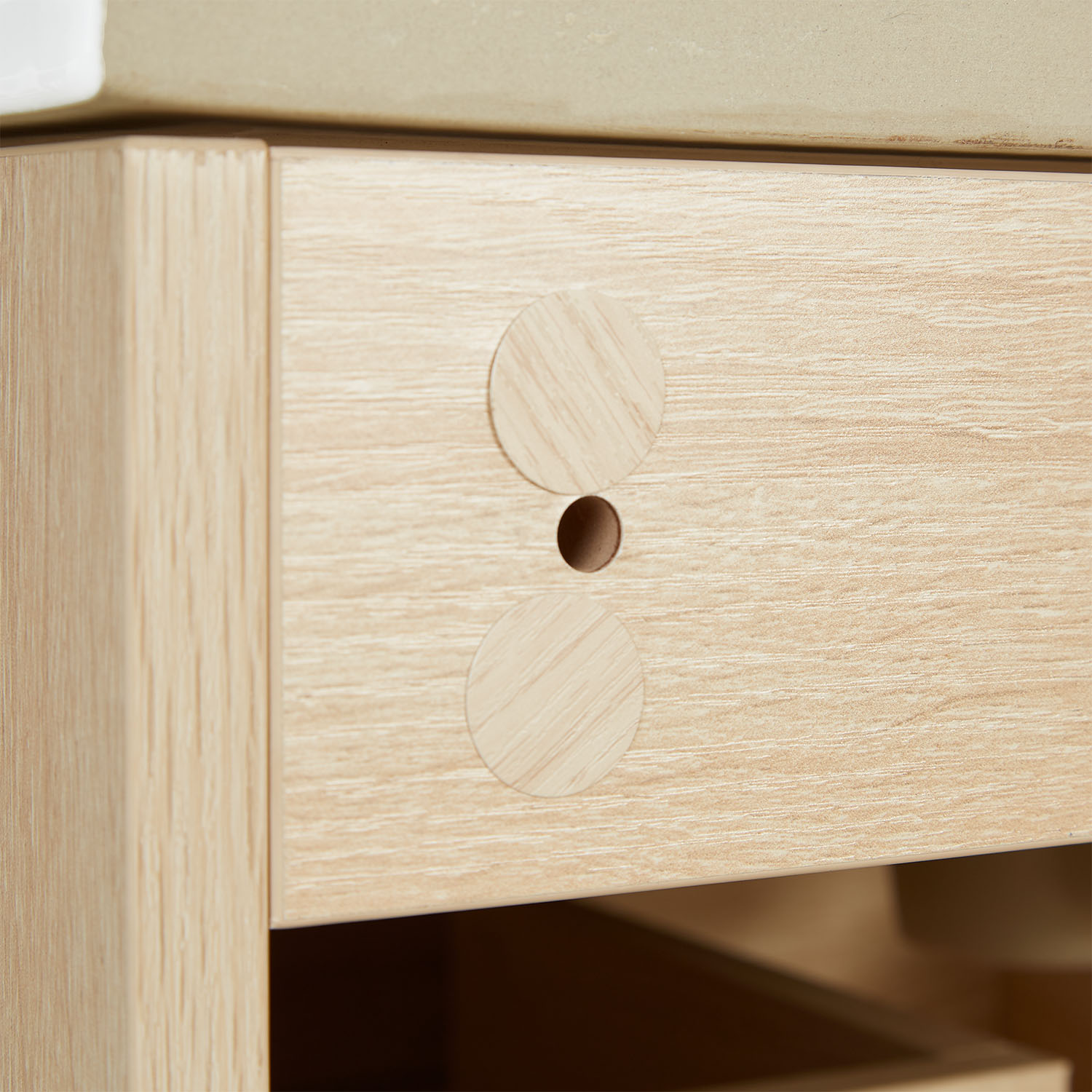 Bathroom cabinet 80 cm Natural Wood Oak Storage Vanity unit Bathroom furniture Sink unit Washroom wall cabinet