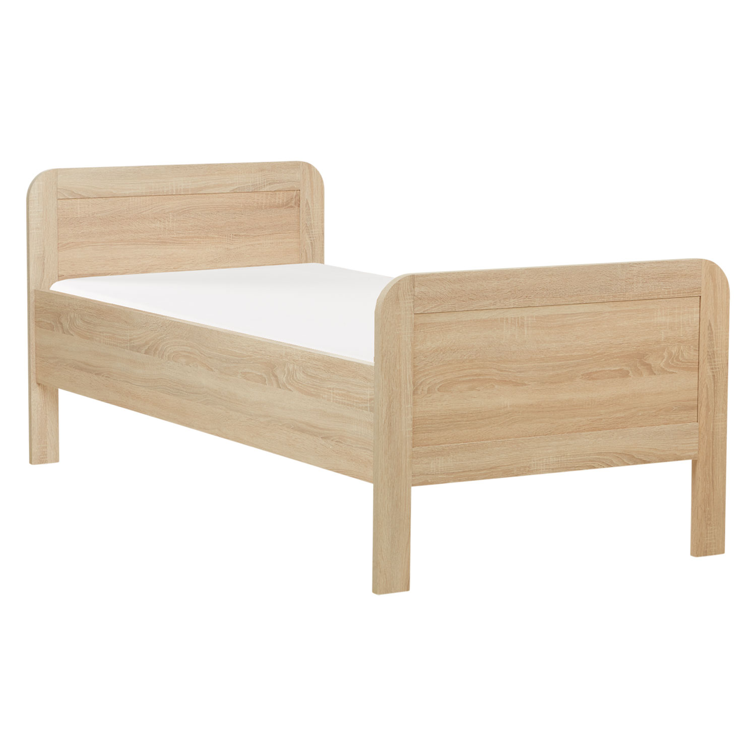 Comfort Bed 90x200 cm Natural | Senior Bed Height Adjustable | Single Bed | Wood | without Slatted Frame