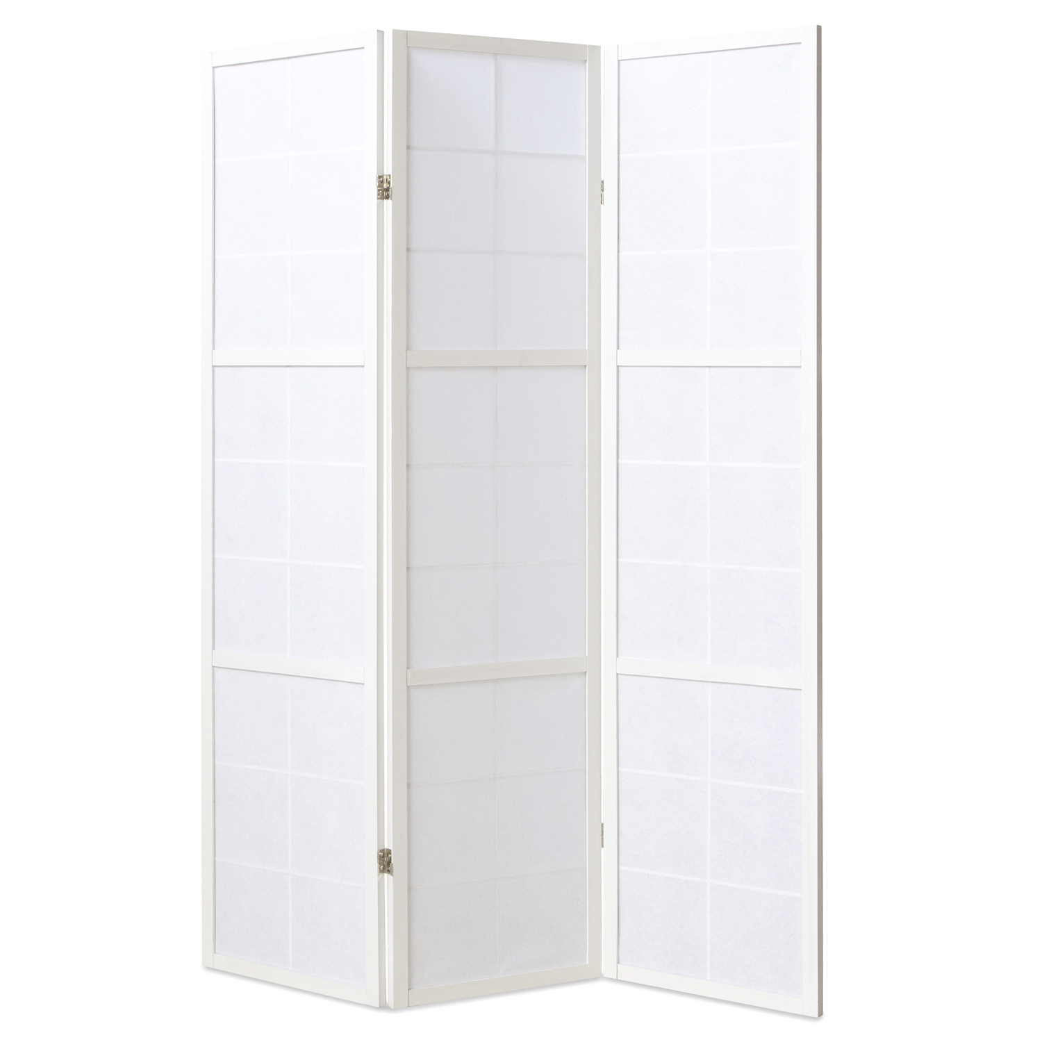 White Shoji Rice Paper Screen | 3-panel | Wood | Room Divider, Partition, Privacy Screen