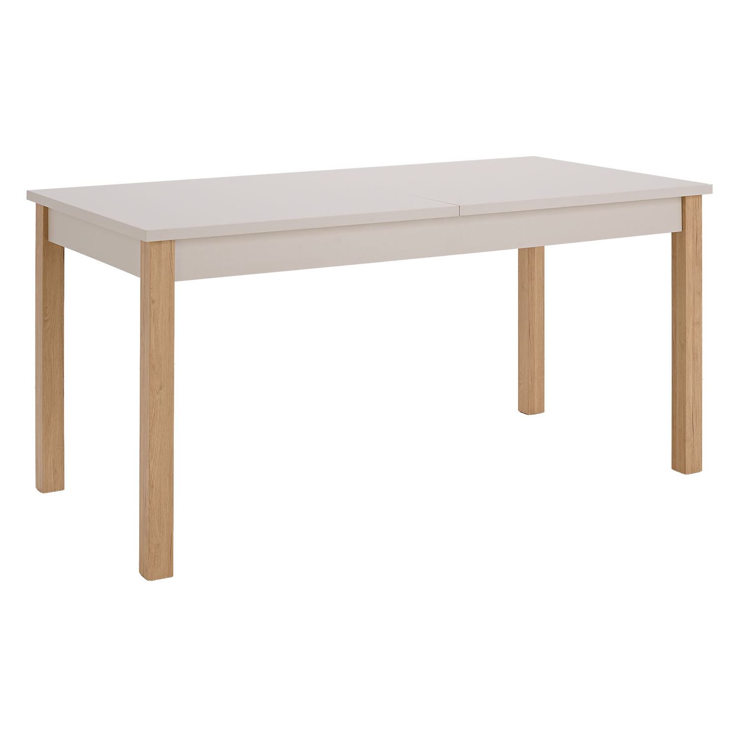 Modern Dining Table Kitchen Table Wooden Table 160x80 cm Beige Grey 8 Seater Extendable