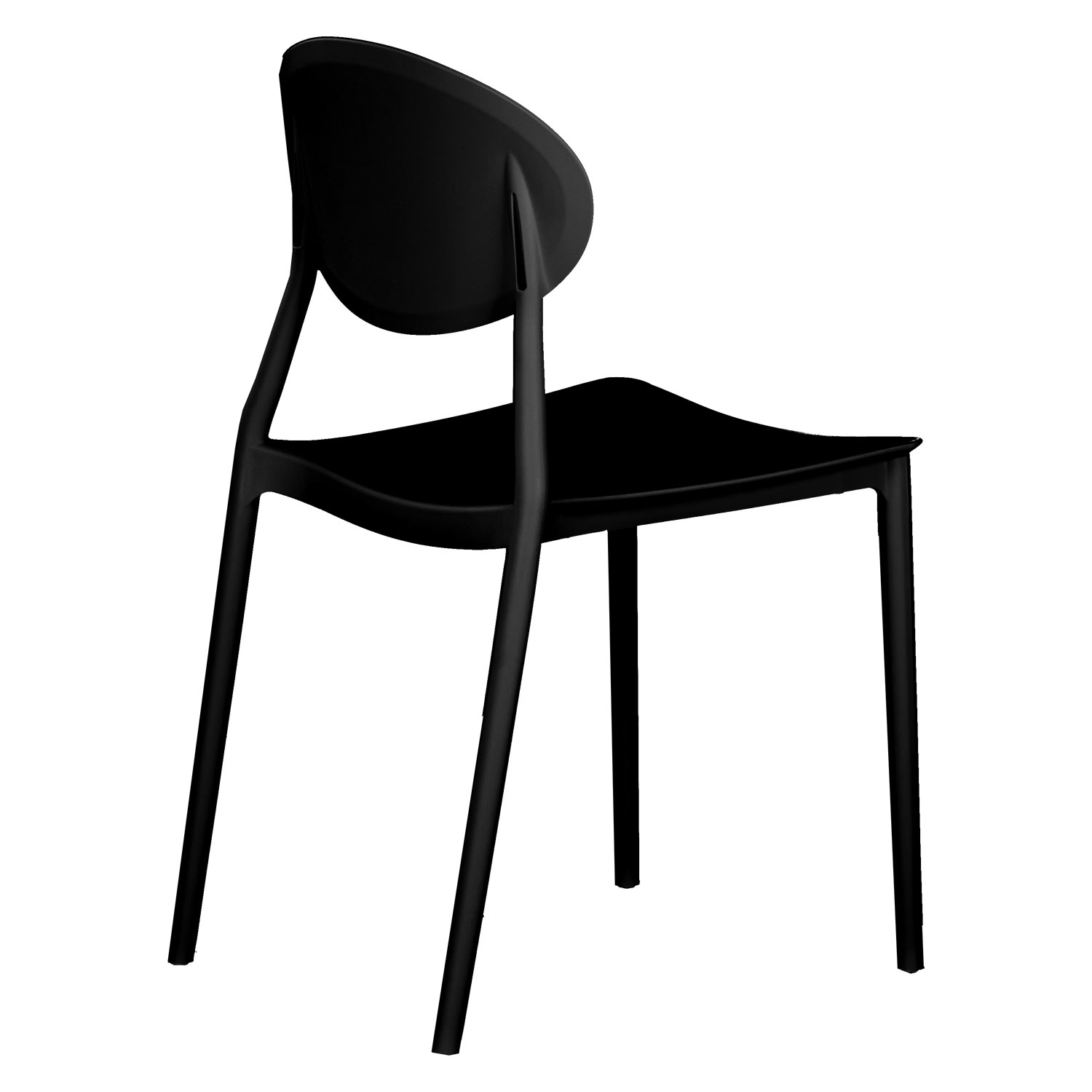 Garden chair Set of 4 Camping chairs Black Outdoor chairs Plastic Stacking chairs Kitchen chairs