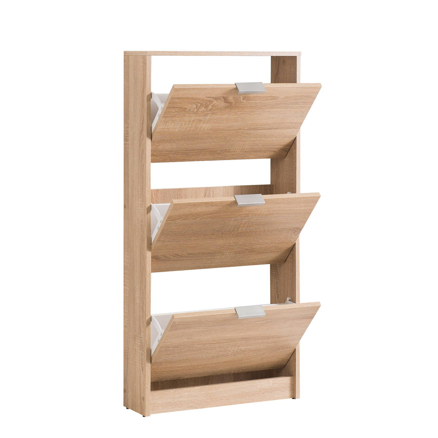 Shoe Rack Shoe Storage Shoe Cabinet Shoe Cupboard Wooden Oak 3 Tier Shoe Tipper
