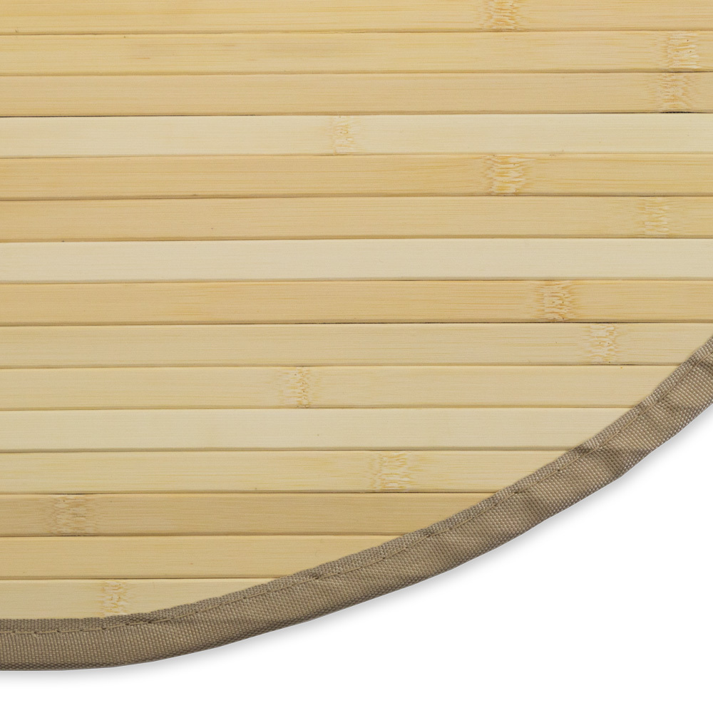 Bamboo carpet Rug 90 cm round in Light Natural