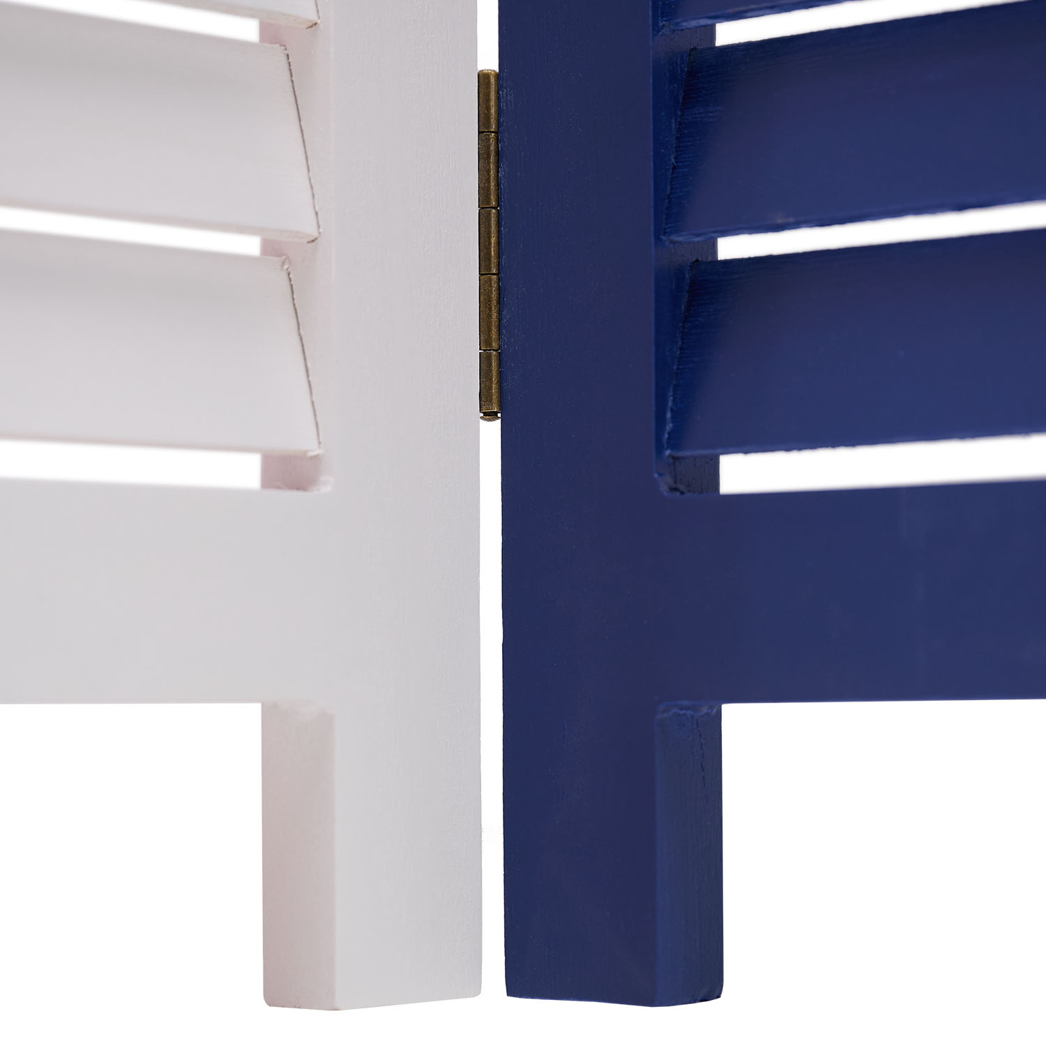 Paravent Red White Black Maritime Motifs | 3-panel | Wood | Room Divider Partition Privacy Screen