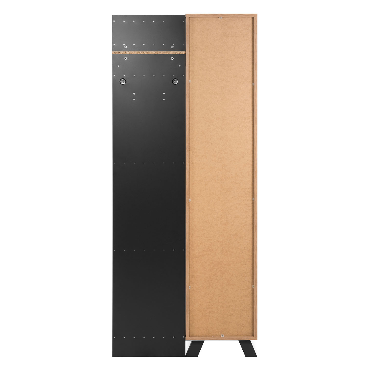 Industrial Look Wardrobe Hallway with Mirror Furniture Hall Unit Hallway Wardrobe Oak Wood 3D Wall Panel Entryway Coat Rack