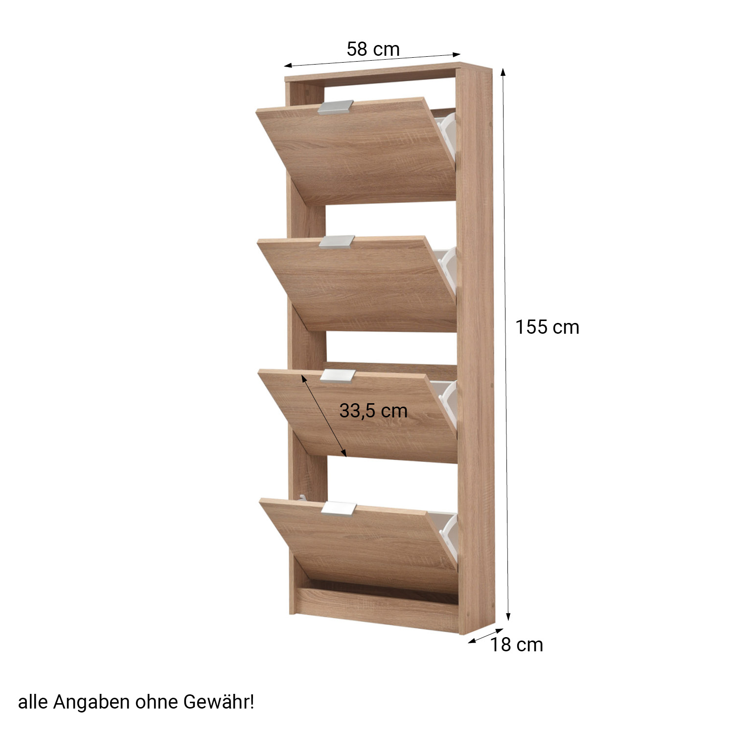 Shoe Rack Shoe Storage Shoe Cabinet Shoe Cupboard Wooden Oak 4 Tier Shoe Tipper