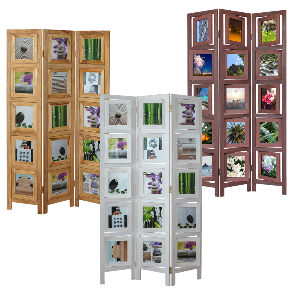 Paravent Room Divider 3 Piece Photos White Brown Light Brown Wood Partition Wall Privacy Screen