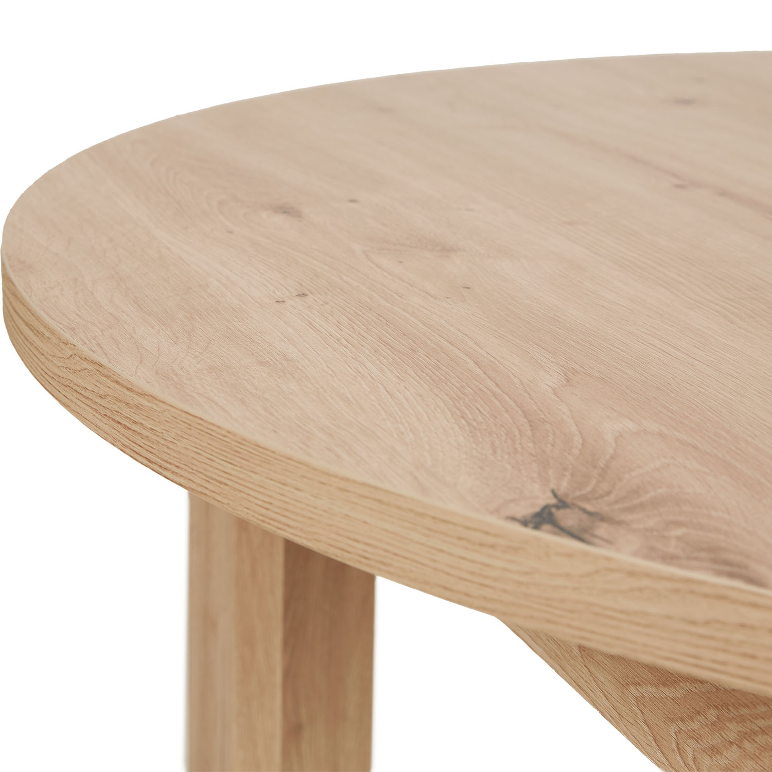 Modern Dining Table Round Kitchen Table Ø 106 cm Wooden Table Oak White 4 Seater