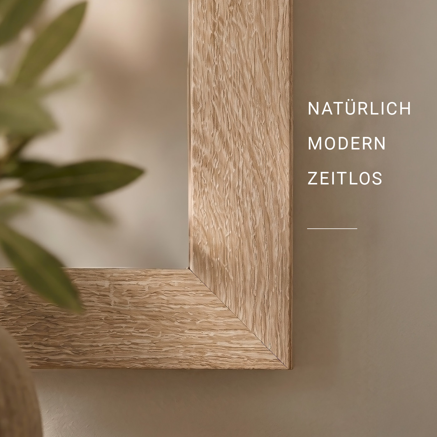 Large Rectangular Wall Mirror 80x70 cm Sonoma Oak Effect Wooden Frame Hallway Bedroom Living Room Mirror