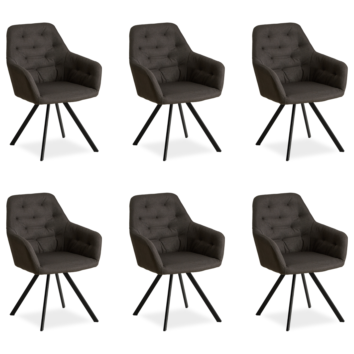 Chaise Salle à Manger Lot de 1, 2, 4 ou 6 Anthracite Non-rotative Design Moderne Chaises de Cuisine Gris rotative Chaise pas Cher Fauteuil Rembourrée