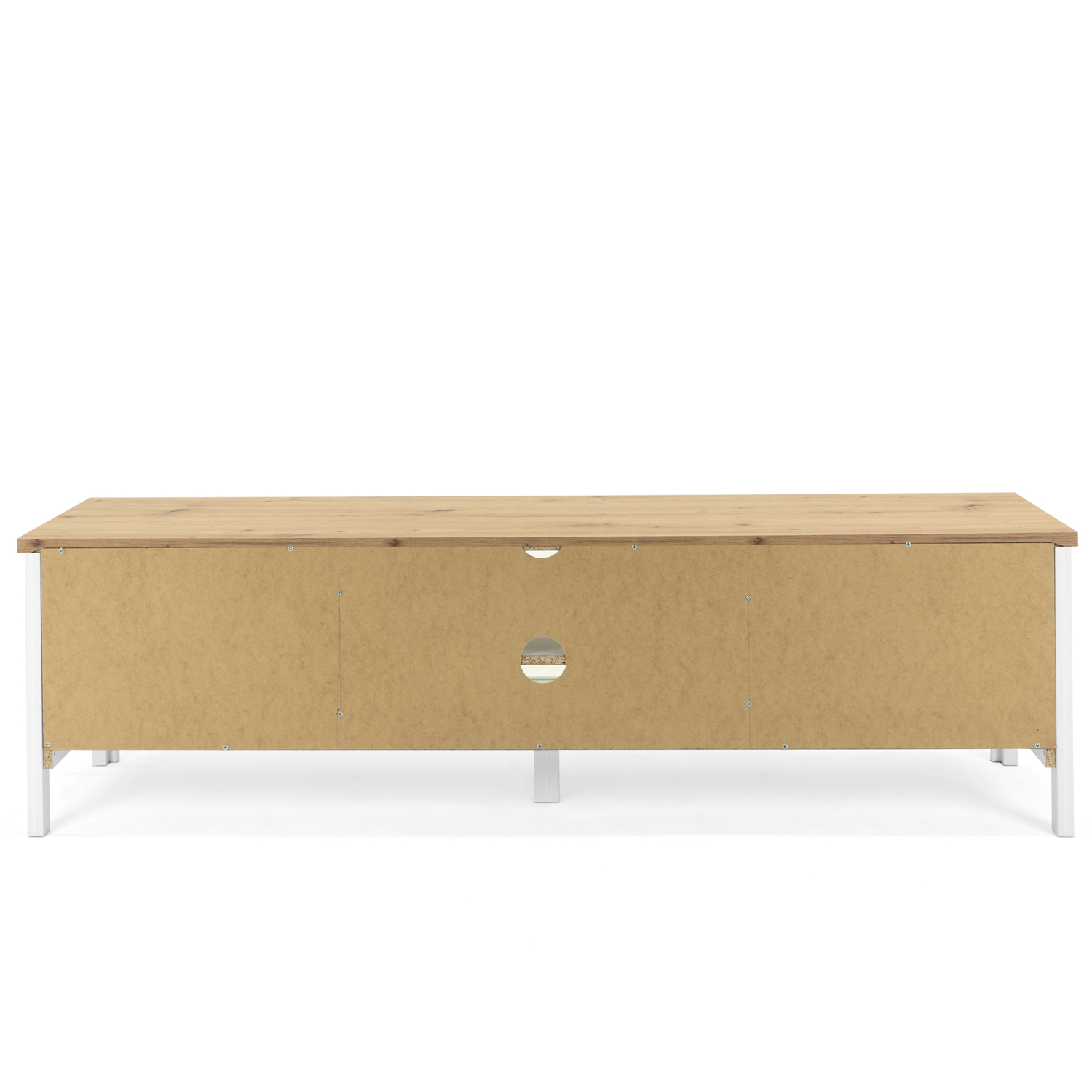 TV Board Wood TV Cabinet Lowboard TV Bench Sideboard White Natural