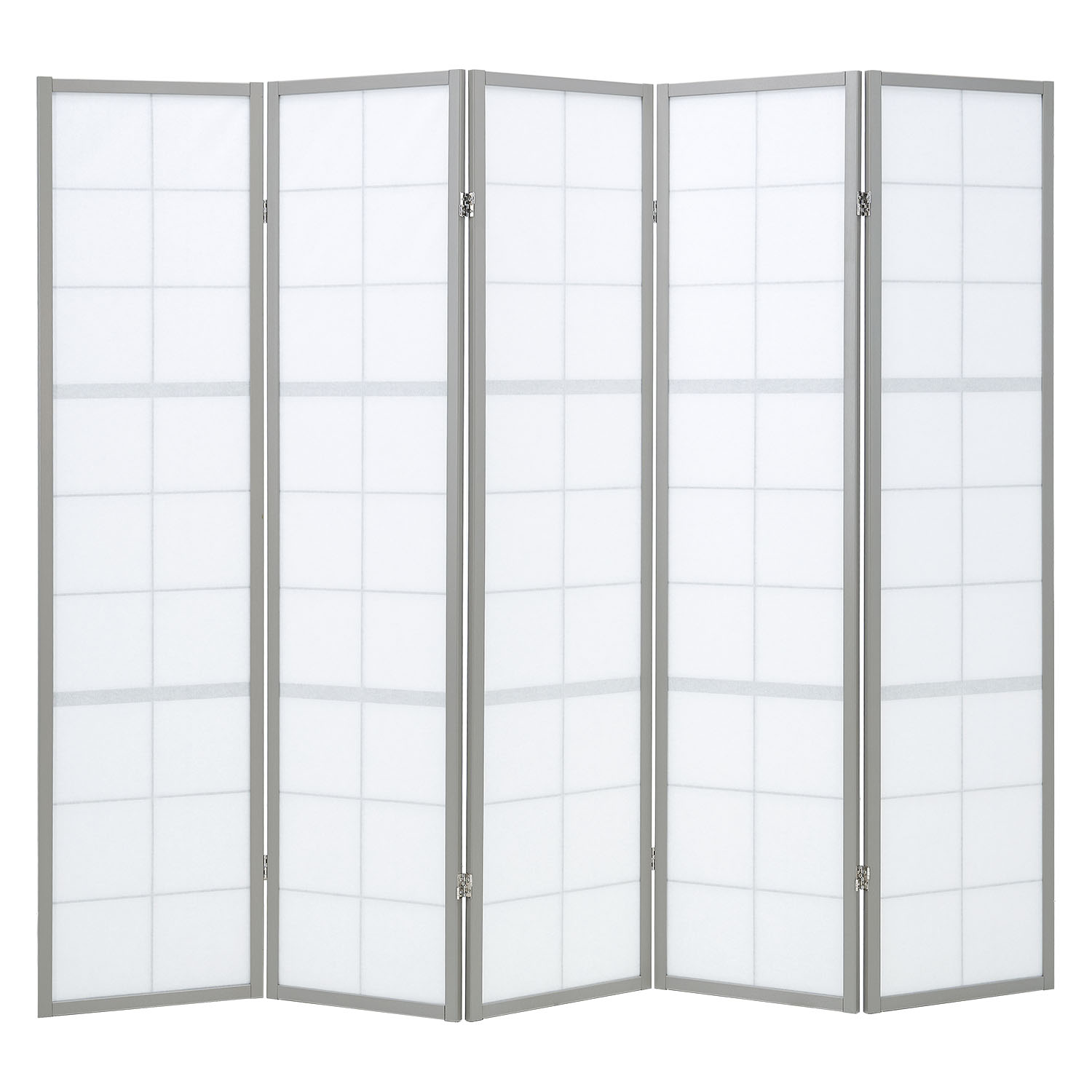 Paravent Grey Shoji | 5-panel | Wood | Room Divider | Partition Privacy Screen