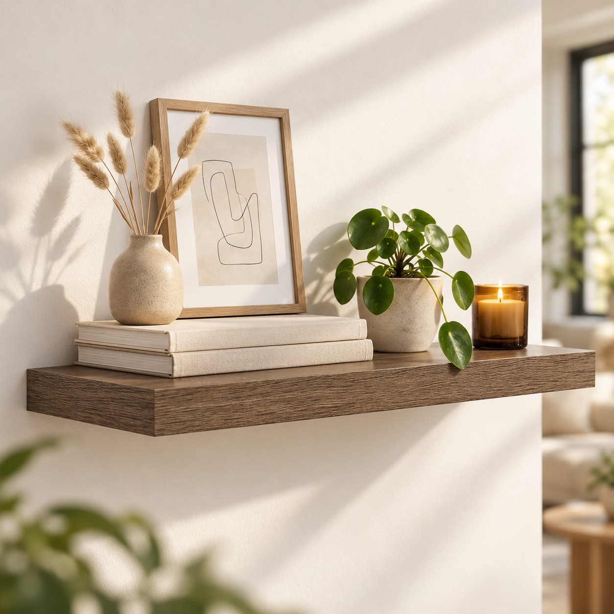 Wandregal Schweberegal 23,5 oder 60 x23,5 cm Holzregal Sonoma Eiche Braun Hängeregal Wandboard quadratisch Küchenregal