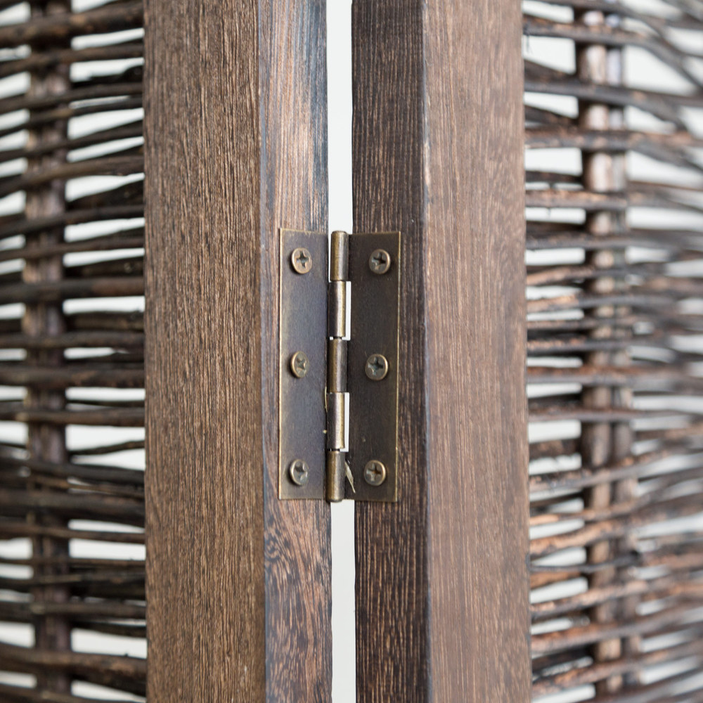 Paravent Brown Willow | 3-panel | Wood | Room Divider Partition Privacy Screen