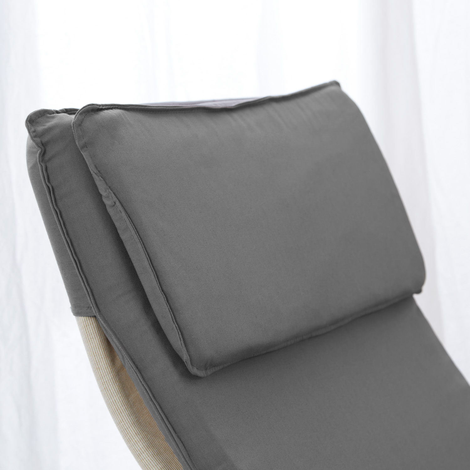 Relaxsessel Grau | without Footrest | Natural Wood | Glider Rocking Chair Nursing Chair Recliner