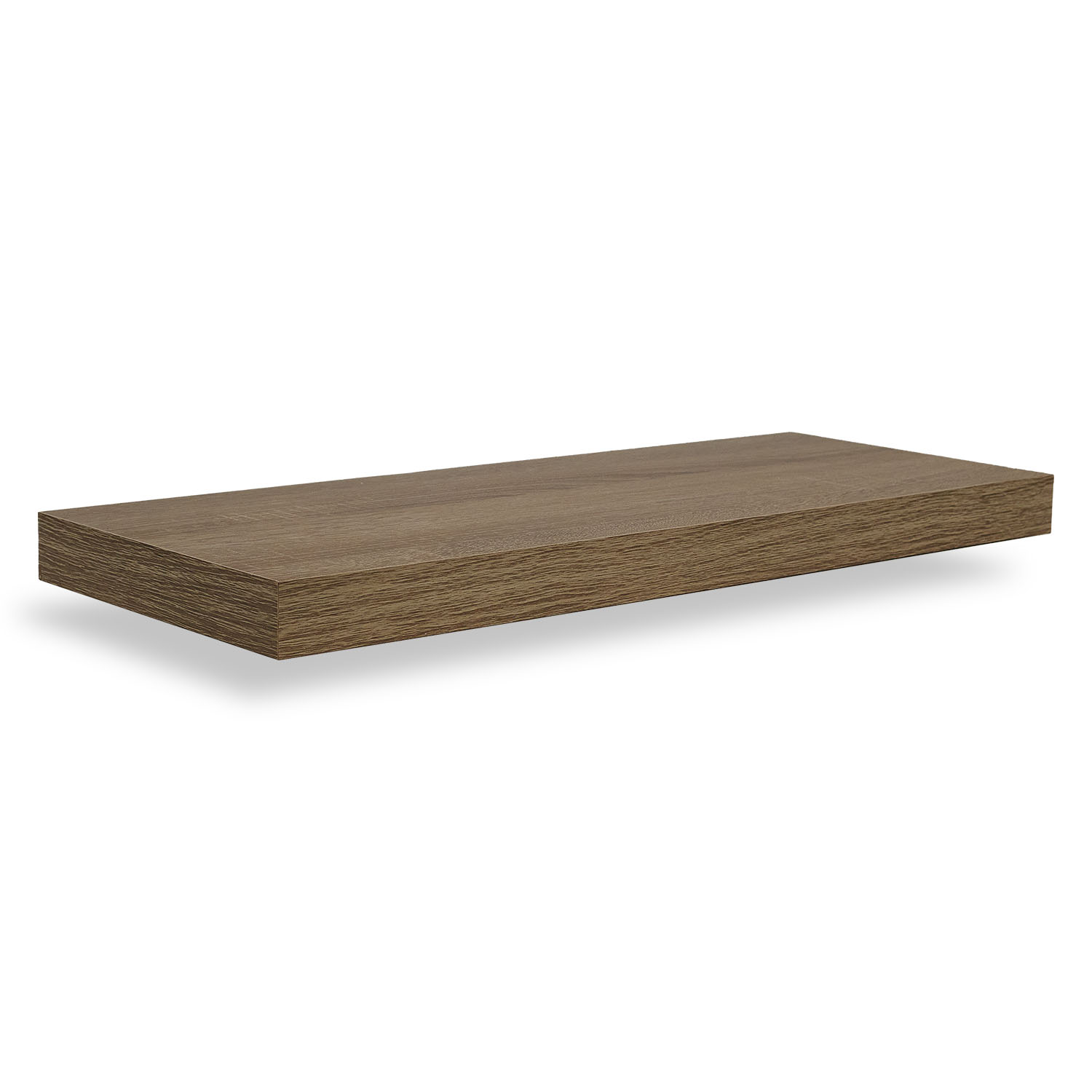 Floating Wall Shelf 60x23.5 cm Sonoma Dark Oak Effect Square Wooden Shelf for Living Room Bedroom Kitchen