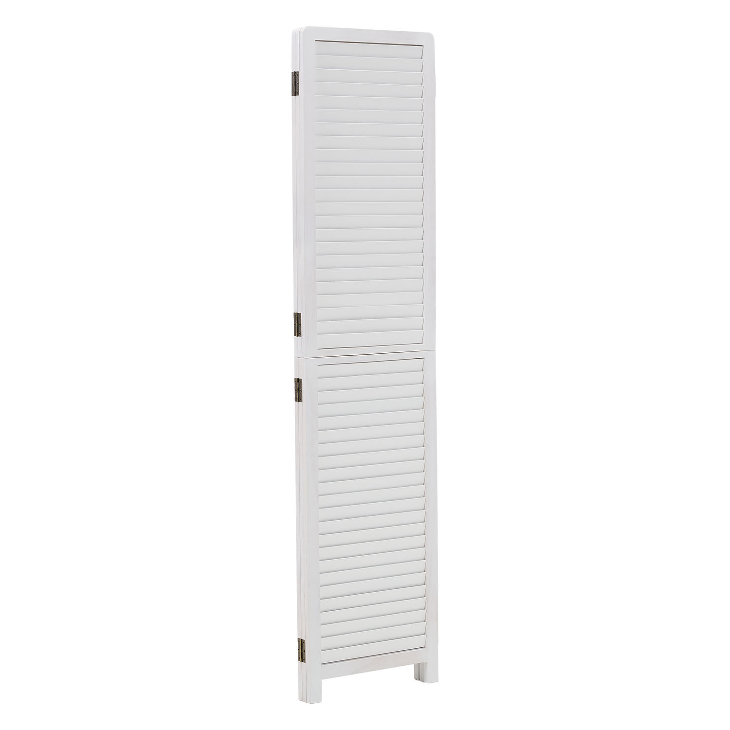 Paravent White Wooden Slats | 3-panel | Wood | Room Divider Partition Privacy Screen