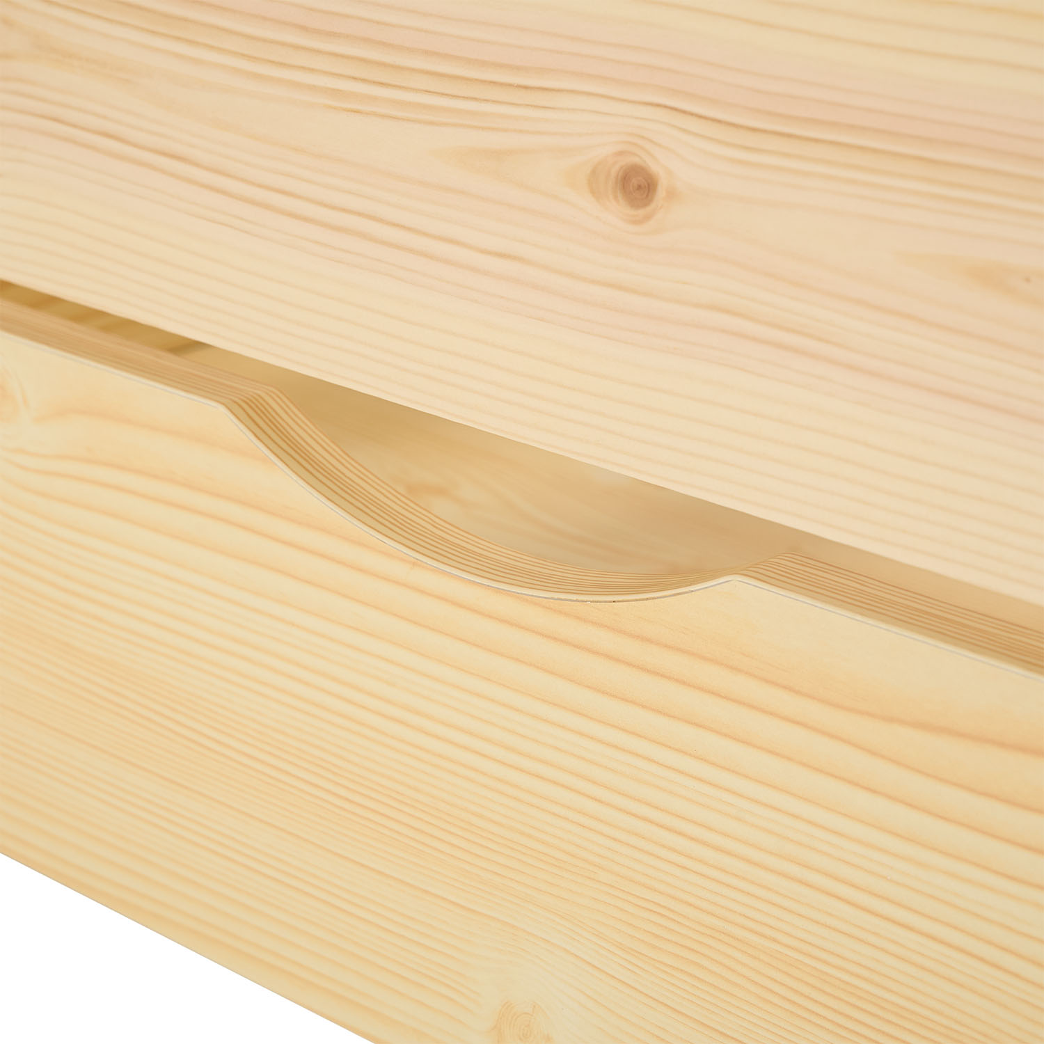 Wooden Bed 90x200 cm, Natural | Single Bed with 2 Underbed Drawers | Incl. Slatted Base | Solid Wood | Child, Teen & Guest Bedroom