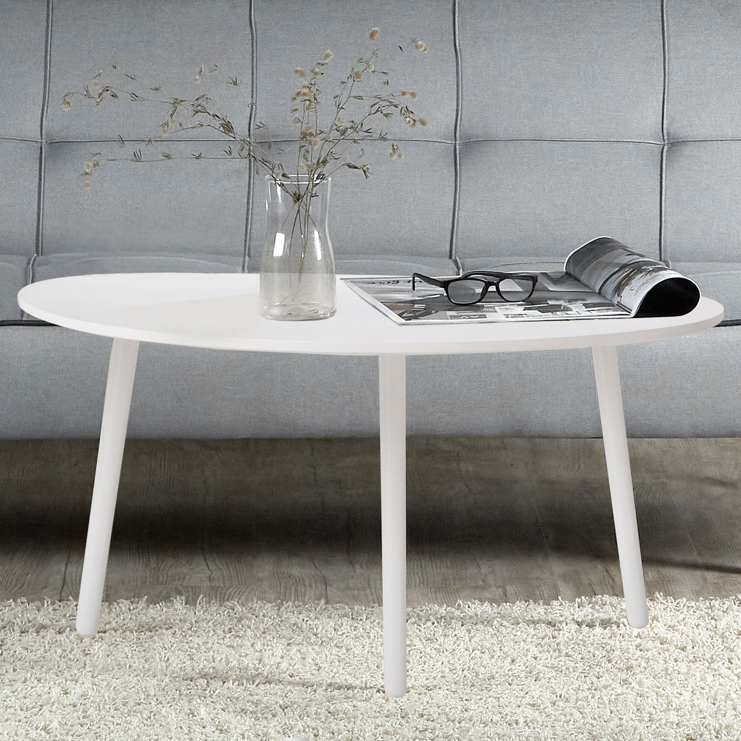 Side Table Occasional Table Coffee Table White Wooden Table Kidney Table Wood