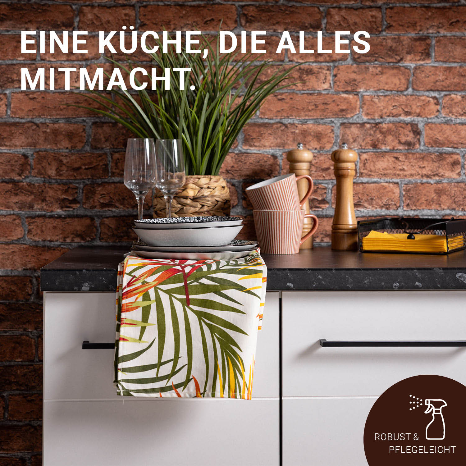 200 cm White Kitchen Unit – Modern Kitchen Unit Without Appliances, Featuring Storage Space