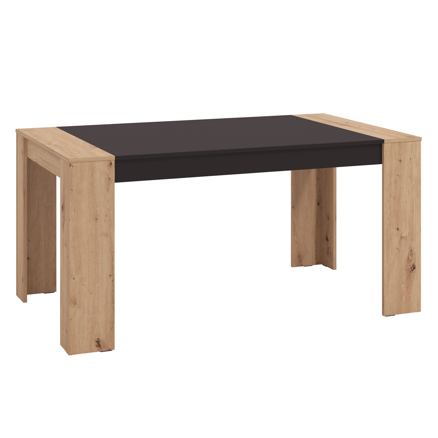 Modern Dining Table 154x90 cm Kitchen Table Wooden Table Oak Black 6 Seater