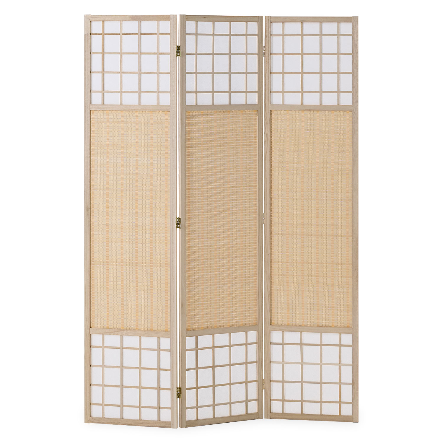 Paravent Natural Bamboo Slats | 3-panel | Wood | Shoji Room Divider | Partition Privacy Screen
