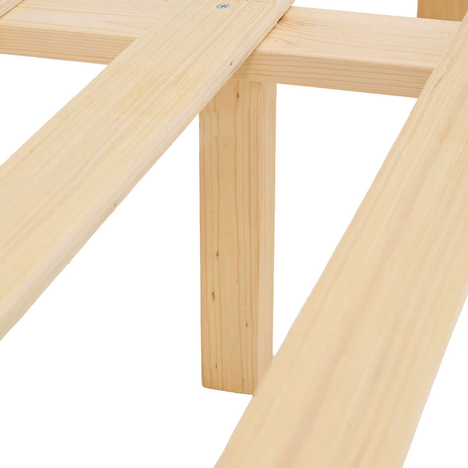 Wood Bed 120x200 cm Natural | Double Bed | with Slatted Frame | Solid | Kids Youth Guest Bedroom