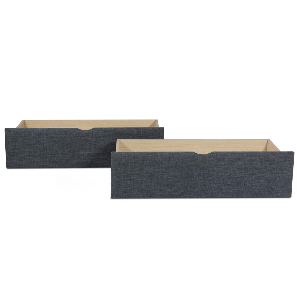 Bed Drawer Set of 2 Drawers Pull-Out Bed Box Storage with Castors Grey