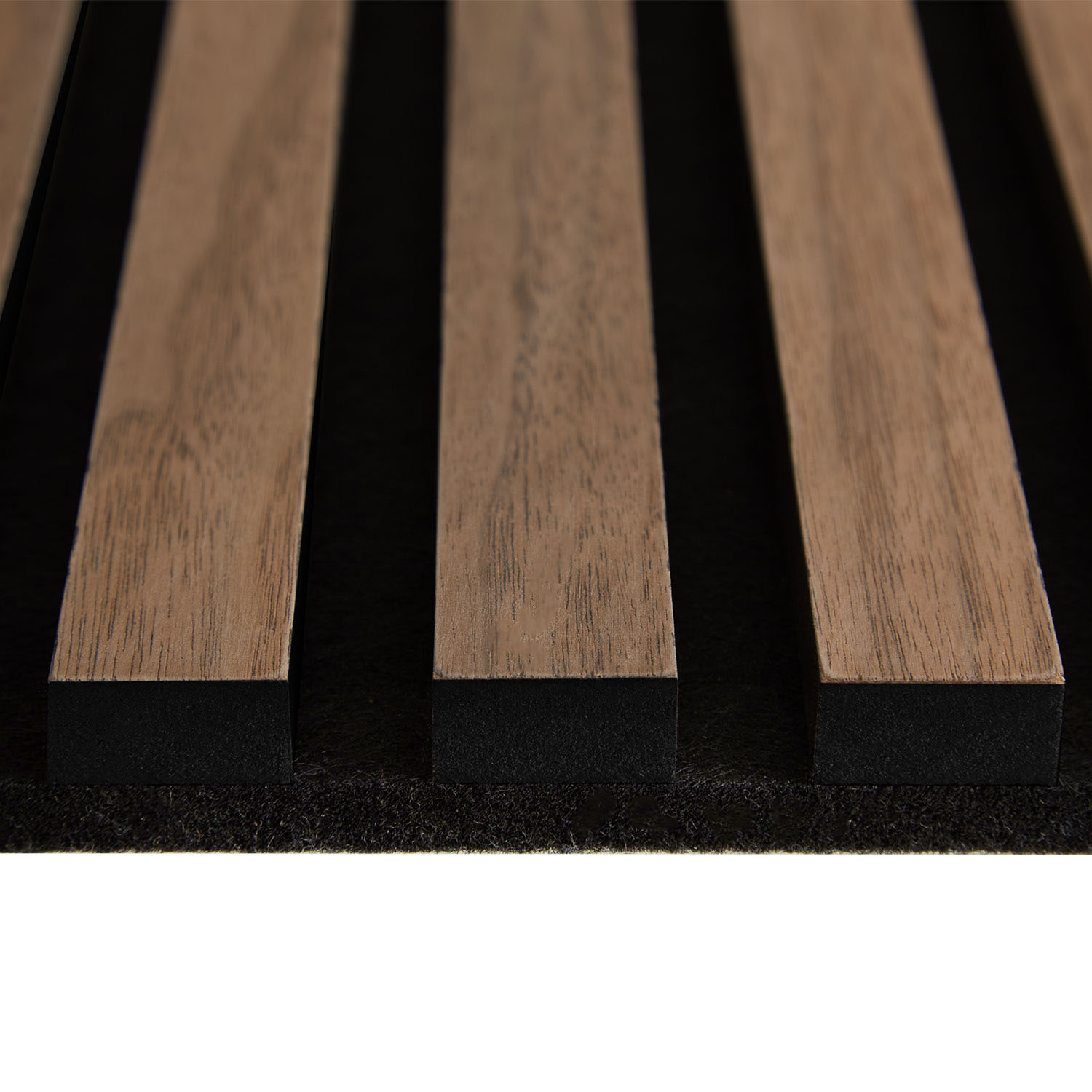 Acoustic Panels Wall Panels 60 x 60 cm Brown Walnut | Wood | 4-piece Set | 3D Strips