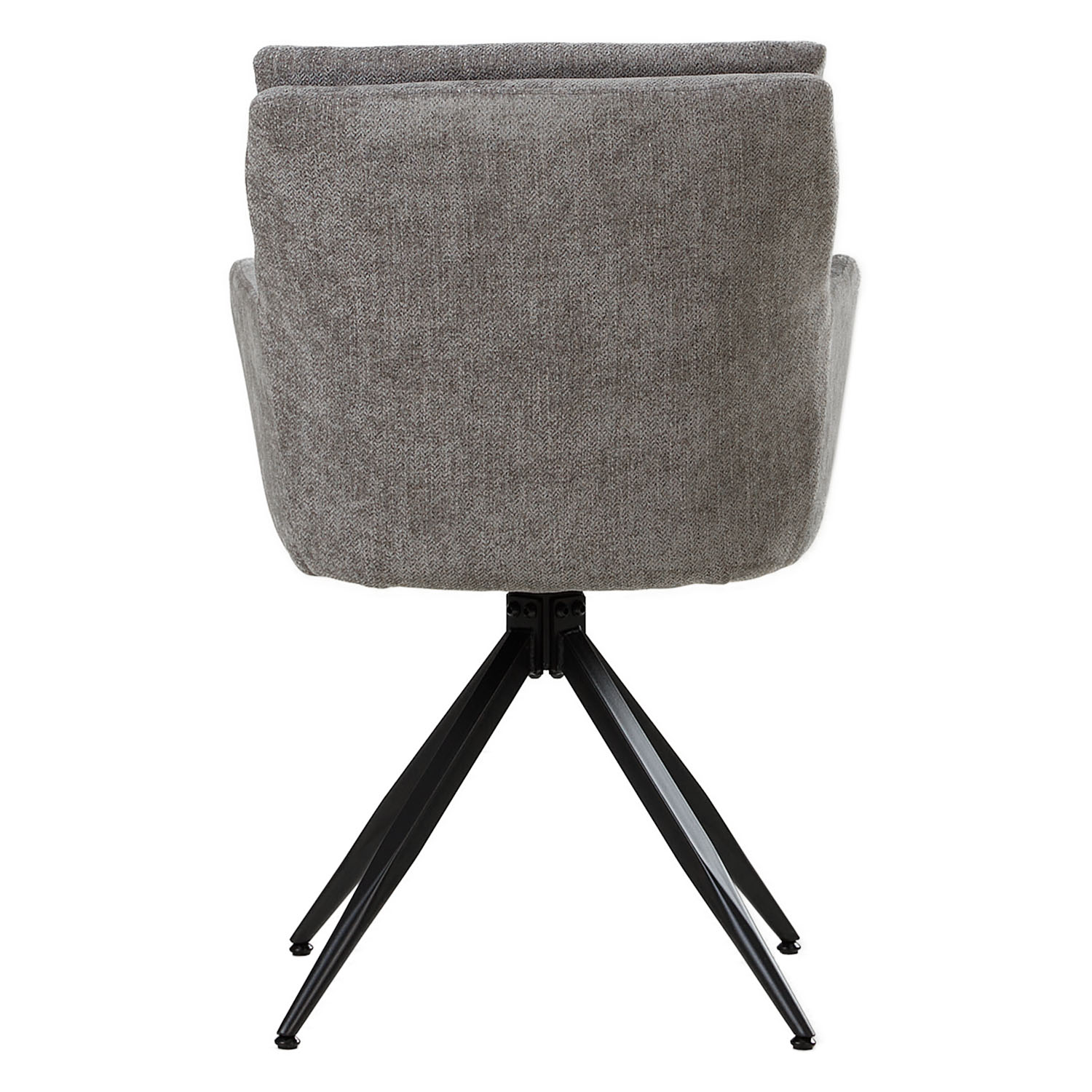 Upholstered Chair Linen Grey | Set of 4 | swivel | with Armrests | Kitchen Dining Room Office
