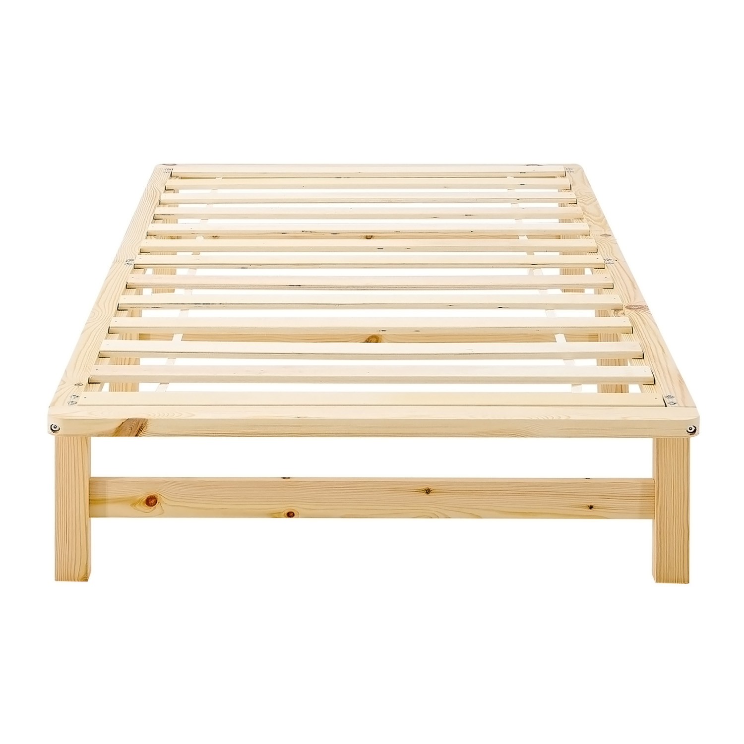 100x200 cm Natural Pallet Bed – Wooden Single Bed with Mattress & Slatted Base for Teen Rooms, Guest Rooms, and Bedrooms