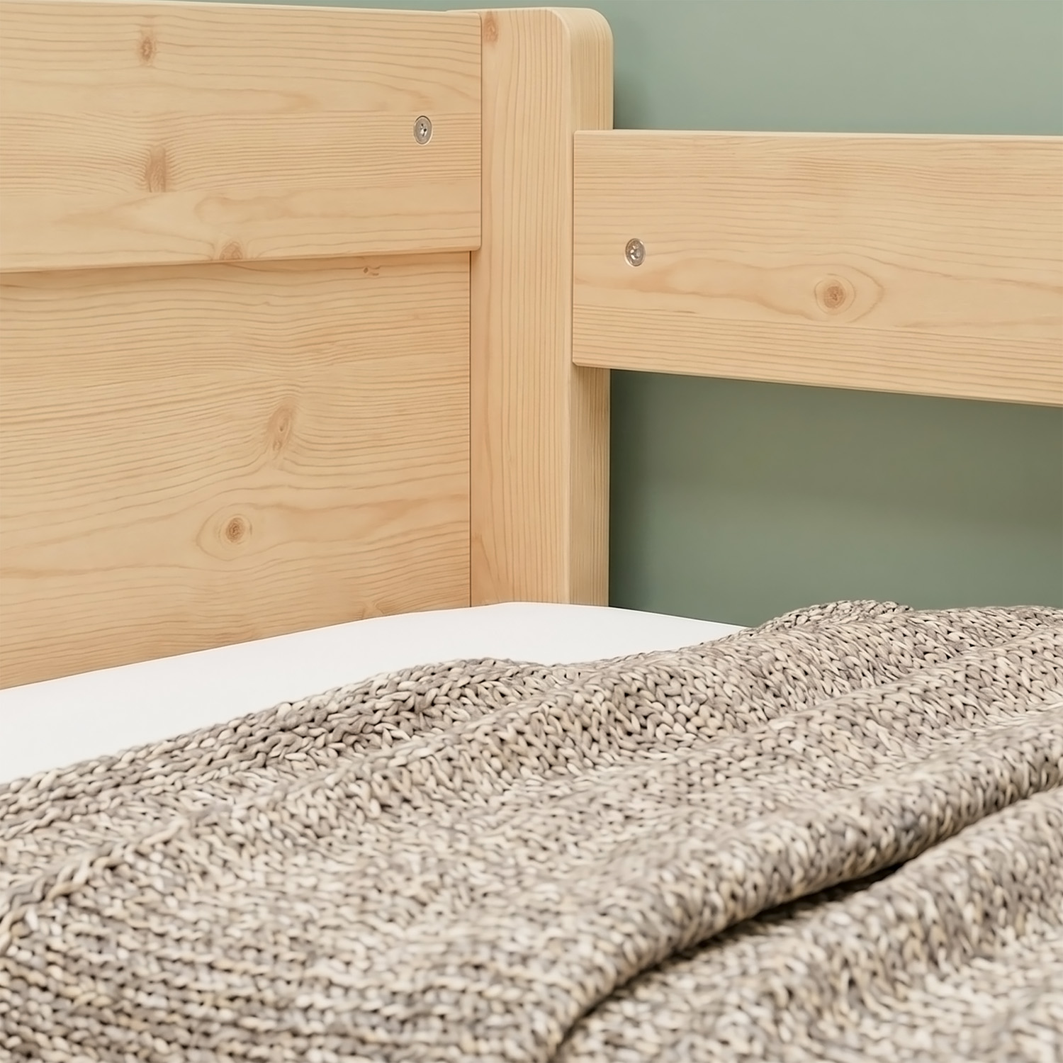 Wood Bed 90x200 cm Natural | Extendable | Cabin Bed | with Mattress | Kids Youth Guest Bedroom